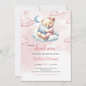 Faire-part de Baby Shower Ourson Mignon Cloud Nine (Devant)