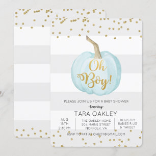 Faire-Part de Baby Shower Pailleté Citrouille Oh G
