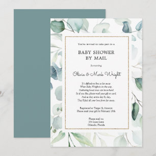 Faire-part de Baby Shower par la poste Cadre doré