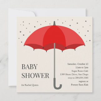 Faire-part de baby shower parapluie chic moderne