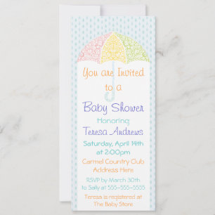 Faire-part de Baby Shower parapluie dentelle