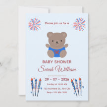 Faire-part de Baby Shower Patriotique 