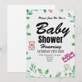 Faire-part de Baby Shower personnalisé carte de ve (Devant / Derrière)