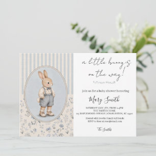 Faire-part de Baby Shower Personnalisé, Lapin Vint