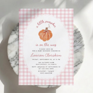 Faire-part de Baby Shower Petit Citrouille Rose à