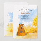 Faire-part de Baby Shower Petit Ours (Devant / Derrière)