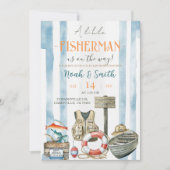 Faire-part de Baby Shower Petit Pêcheur | Rustique (Devant)