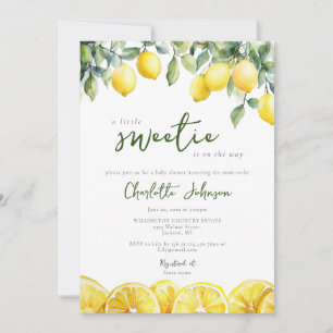 Faire-part de Baby Shower Photo Citron Aquarelle