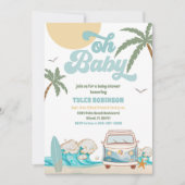 Faire-part de Baby Shower plage en van (Devant)