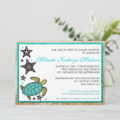 Faire-part de Baby Shower Plage Fantaisiste (Debout devant)