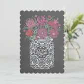 Faire-part de Baby Shower Pot Mason Tableau Noir (Debout devant)