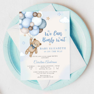 Faire-part de Baby Shower pour Bébé au ballon en f