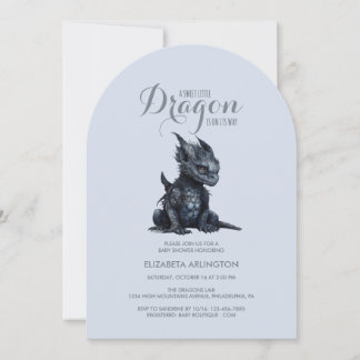 Faire-part de Baby Shower pour bébé dragon gothiqu