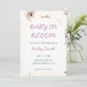 Faire-part de baby shower pour bébé en fleurs (Debout devant)