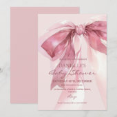 Faire-part de Baby Shower pour Bébé Fille Arc-en-c (Devant / Derrière)