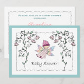 Faire-part de Baby Shower pour Bébé Fille Douce (Devant / Derrière)