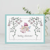 Faire-part de Baby Shower pour Bébé Fille Douce (Debout devant)