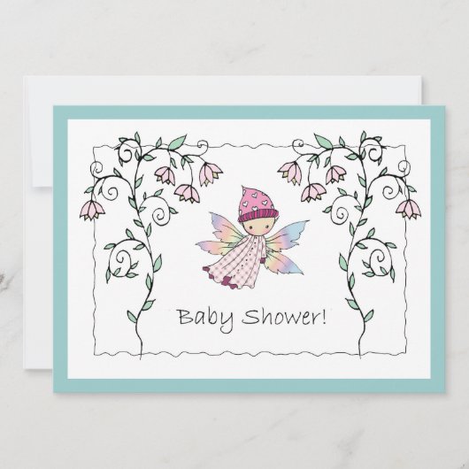 Faire-part de Baby Shower pour Bébé Fille Douce (Devant)