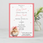 Faire-part de Baby Shower pour Bébé Fille Poulet (Debout devant)