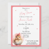 Faire-part de Baby Shower pour Bébé Fille Poulet (Devant)