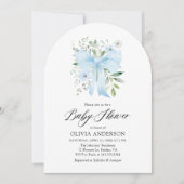Faire-part de Baby Shower pour bébé garçon Fleurs (Devant)