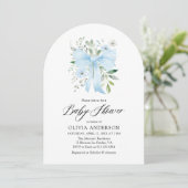 Faire-part de Baby Shower pour bébé garçon Fleurs (Debout devant)