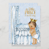 Faire-part de Baby Shower pour bébé prince garçon  (Devant / Derrière)