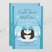 Faire-part de Baby Shower pour couples manchots (Devant / Derrière)