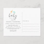 Faire-part de Baby Shower pour éléphant girafe élé (Dos)