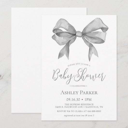 Faire-part de Baby Shower pour Garçon à l'Arche Gr (Devant / Derrière)