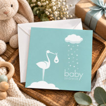 Faire-part de Baby Shower pour garçon livré par un