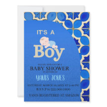 Faire-part de baby shower pour garçon marocain