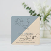 Faire-part de Baby Shower pour Garçon | Moderne Pa (Debout devant)