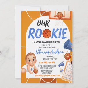 Faire-part de Baby Shower pour garçon sport Basket