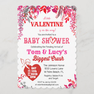 Faire-part de Baby Shower pour la Saint-Valentin F