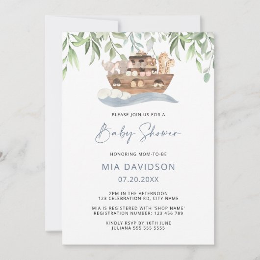 Faire-part de Baby Shower pour la verdure de l'Arc (Devant)