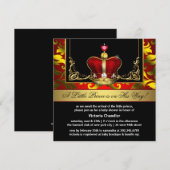 Faire-part de Baby Shower pour le Couronne de Prin (Devant / Derrière)