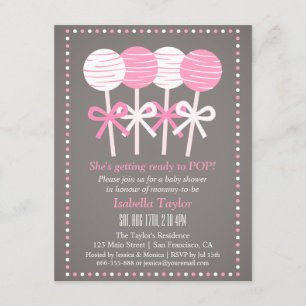 Faire-part de Baby Shower pour les gâteaux sucette