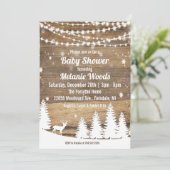 Faire-part de Baby Shower pour l'hiver rustique (Debout devant)