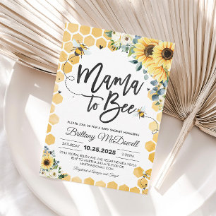 Faire-part de Baby Shower pour Maman Bébé Abeille