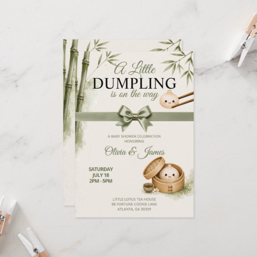 Faire-part de Baby Shower pour Petit Boulet (Devant/Arrière en situation)