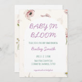 Faire-part de baby shower pour un bébé en fleurs (Devant / Derrière)