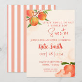 Faire-part de Baby Shower pour un Bébé Pêche Douce (Devant / Derrière)