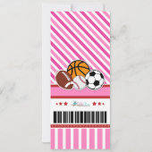 Faire-part de Baby Shower pour un couple de sporti (Dos)