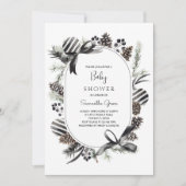 Faire-part de Baby Shower pour un Noël noir (Devant)