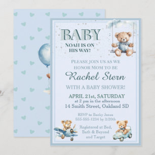 Faire-part de Baby Shower pour un Ourson en Peluch