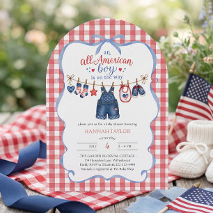 Faire-part de Baby Shower pour un Petit Américain