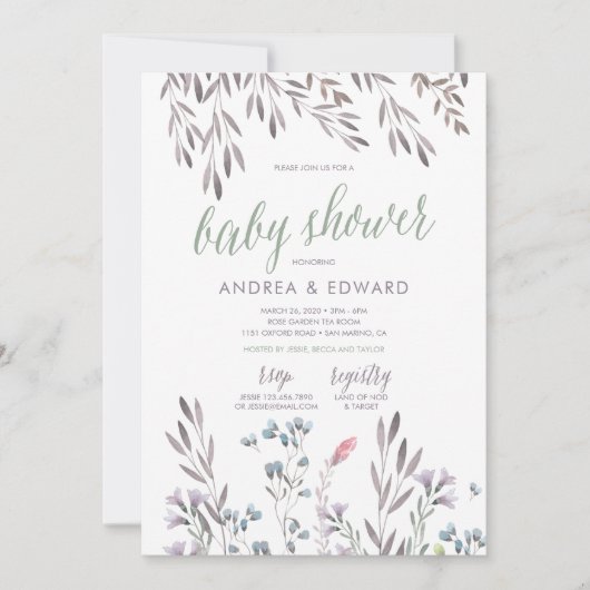 Faire-part de Baby Shower pour une Mariage aux Fle (Devant)