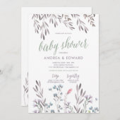 Faire-part de Baby Shower pour une Mariage aux Fle (Devant / Derrière)