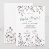 Faire-part de Baby Shower pour une Mariée Fleur Sa (Devant / Derrière)